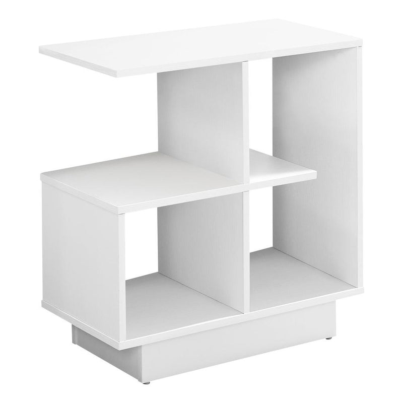 Accent Table, Side, End, Narrow, Small, 3 Tier, Living Room, Bedroom, White