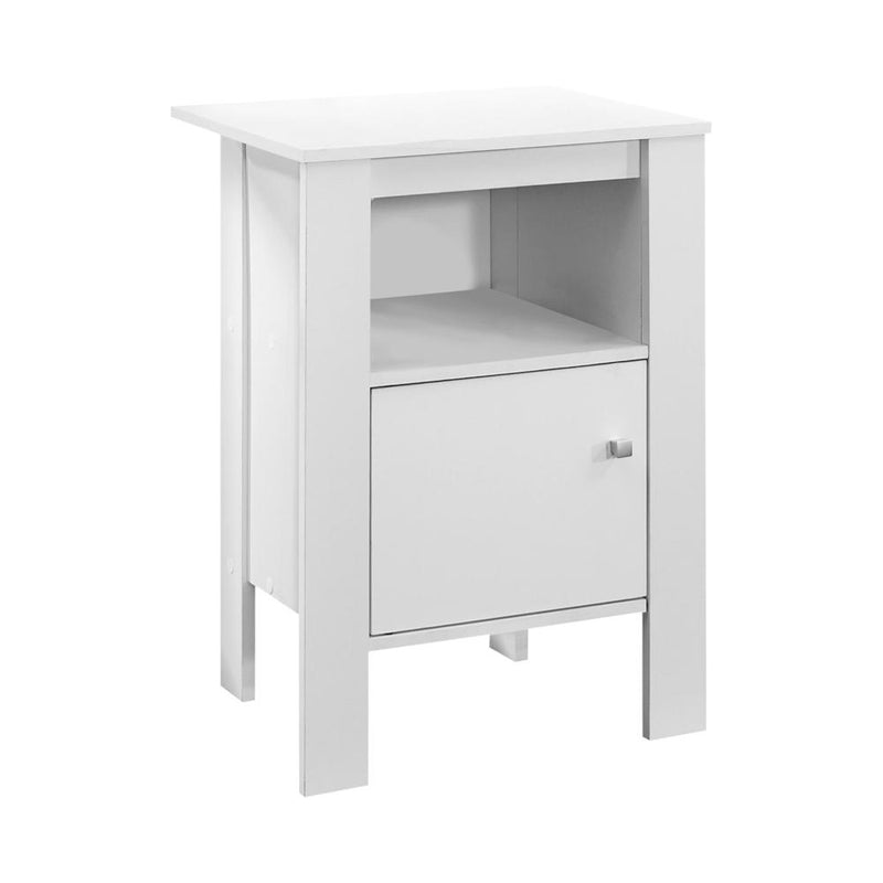 Accent Table, Side, End, Nightstand, Lamp, Storage, Living Room, Bedroom, White