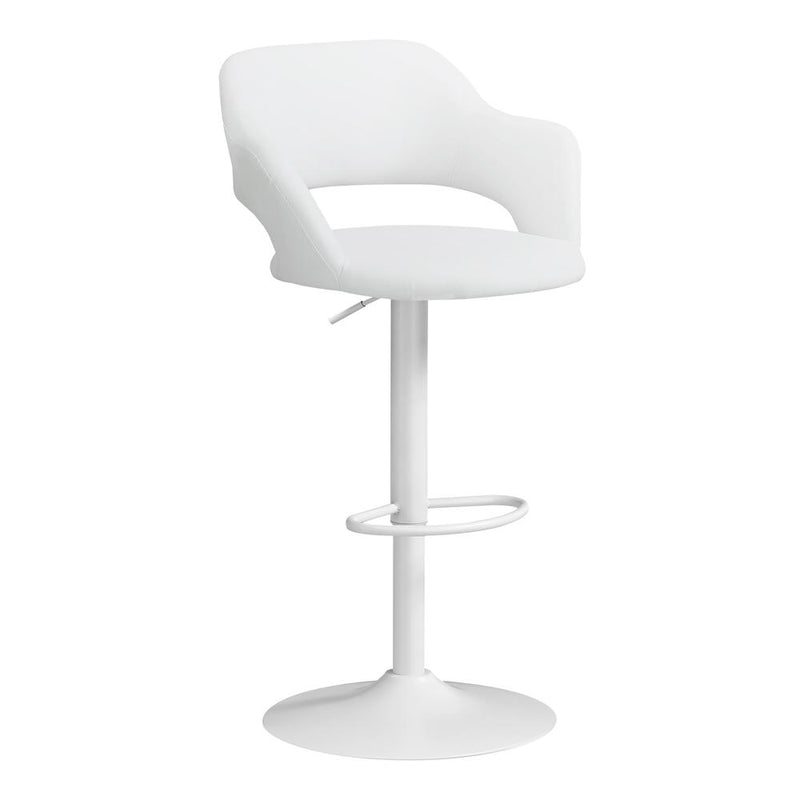 Bar Stool, Swivel, Bar Height, Adjustable, White