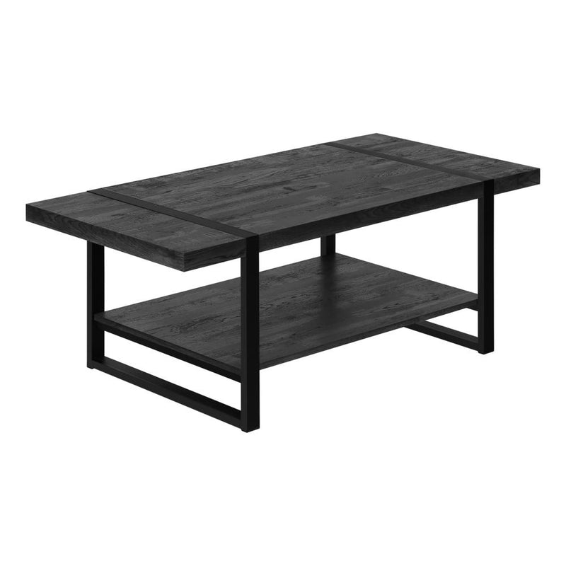 Coffee Table, Accent, Cocktail, Rectangular, Living Room, 48L, Black Laminate