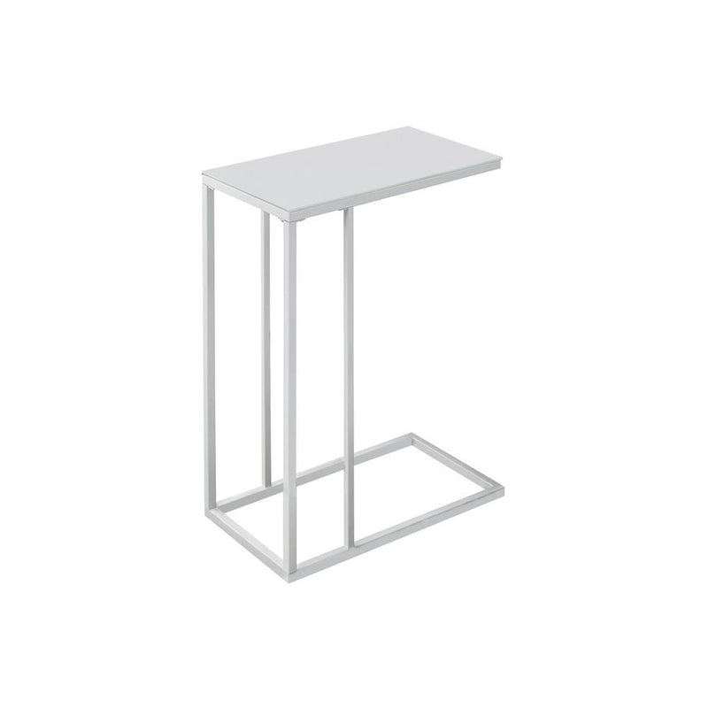 Accent Table, C-shaped, End, Side, Snack, Living Room, Bedroom, Tempered Glass