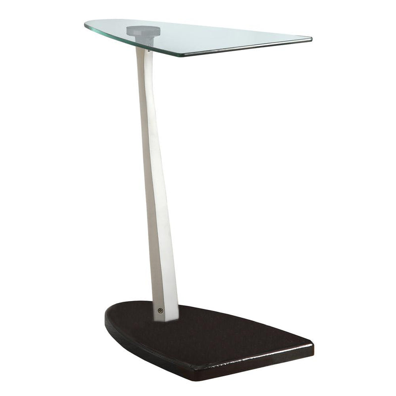 Accent Table, C-shaped, End, Side, Snack, Living Room, Bedroom, Tempered Glass