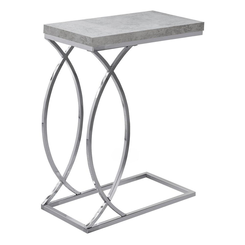 Accent Table, C-shaped, End, Side, Snack, Living Room, Bedroom, Grey Laminate