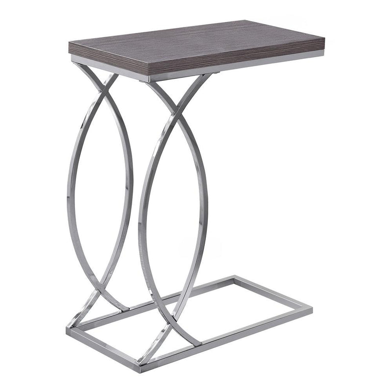 Accent Table, C-shaped, End, Side, Snack, Living Room, Bedroom, Grey Laminate