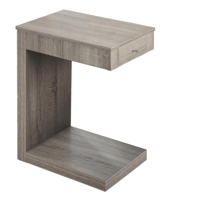 Accent Table, C-shaped, End, Side, Snack, Storage Drawer, Living Room, Bedroom