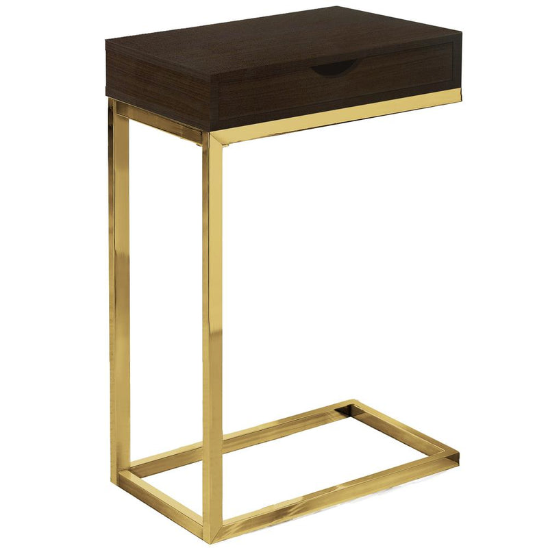 Accent Table, C-shaped, End, Side, Snack, Storage Drawer, Living Room