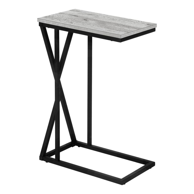 Accent Table, C-shaped, End, Side, Snack, Living Room, Bedroom, Grey Laminate