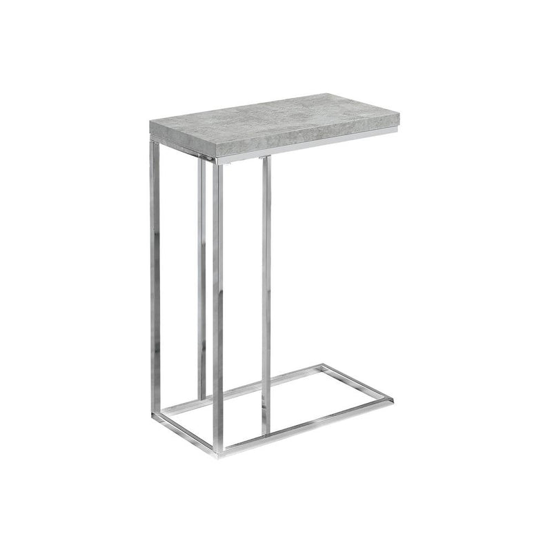 Accent Table, C-shaped, End, Side, Snack, Living Room, Bedroom, Grey Laminate