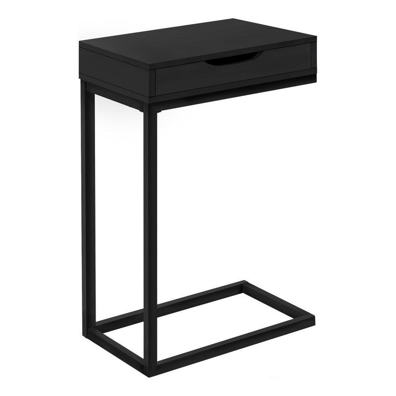 Accent Table, C-shaped, End, Side, Snack, Storage Drawer, Living Room