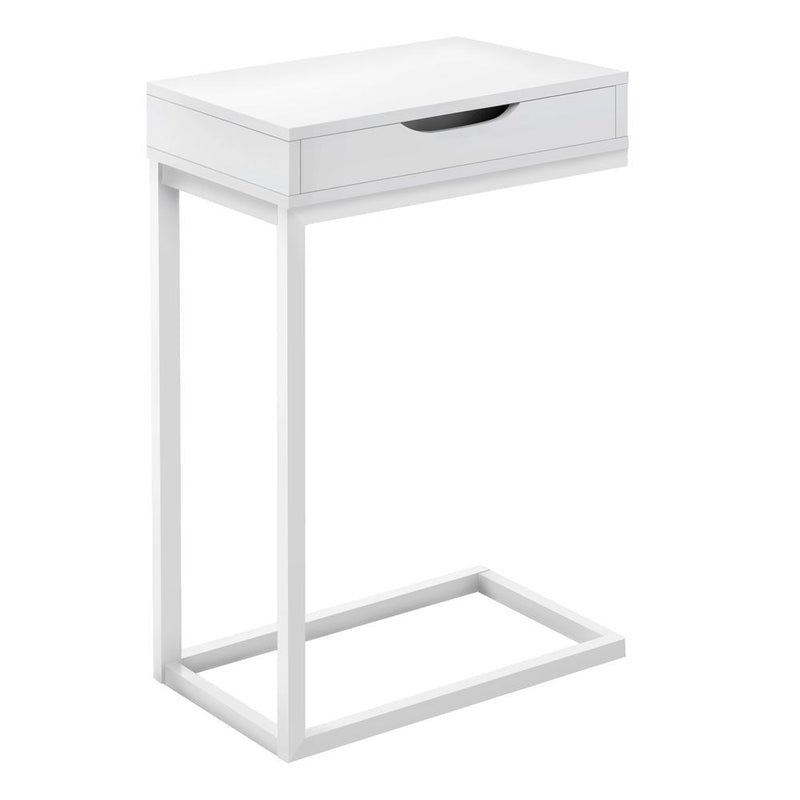 Accent Table, C-shaped, End, Side, Snack, Storage Drawer, Living Room