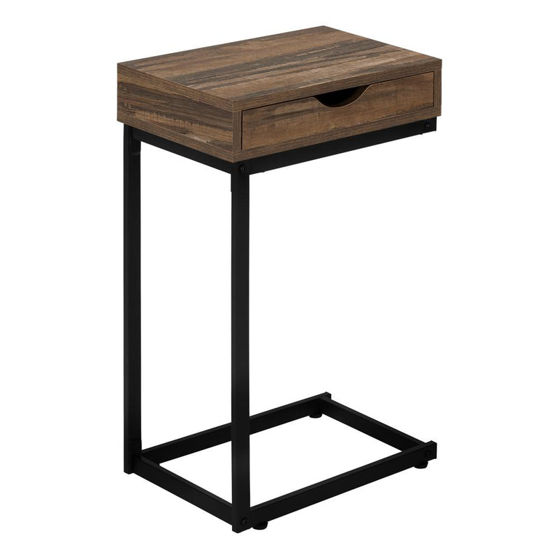 Accent Table, C-shaped, End, Side, Snack, Storage Drawer, Living Room