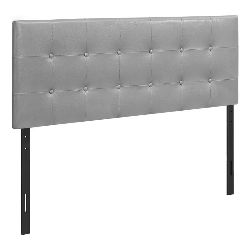 Bed, Headboard Only, Full Size, Bedroom, Upholstered, Grey Leather Look