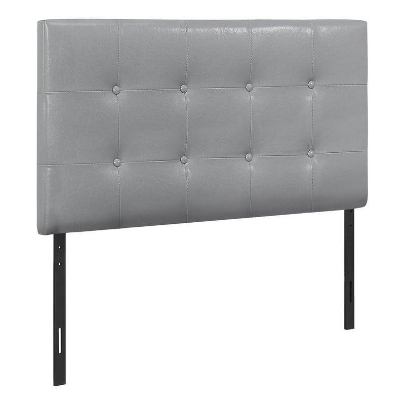 Bed, Headboard Only, Twin Size, Bedroom, Upholstered, Grey Leather Look