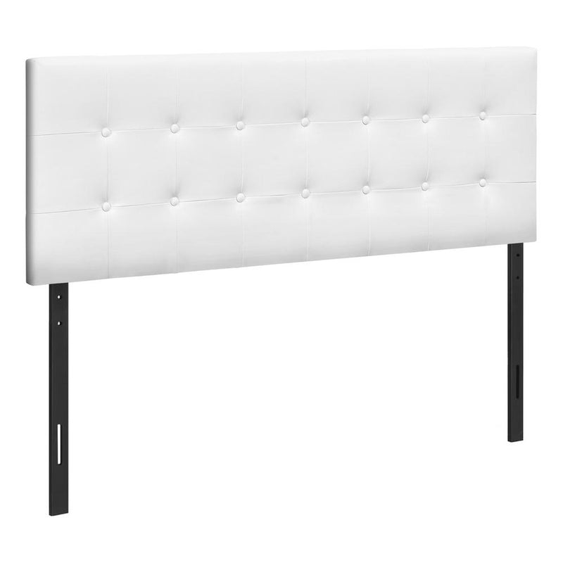 Bed, Headboard Only, Queen Size, Bedroom, Upholstered, White Leather Look