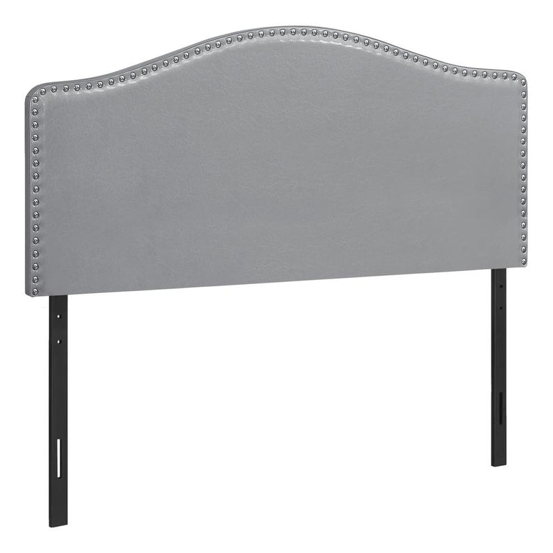 Bed, Headboard Only, Full Size, Bedroom, Upholstered, Grey Leather Look