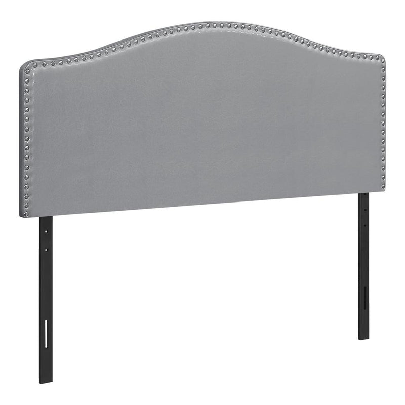 Bed, Headboard Only, Queen Size, Bedroom, Upholstered, Grey Leather Look