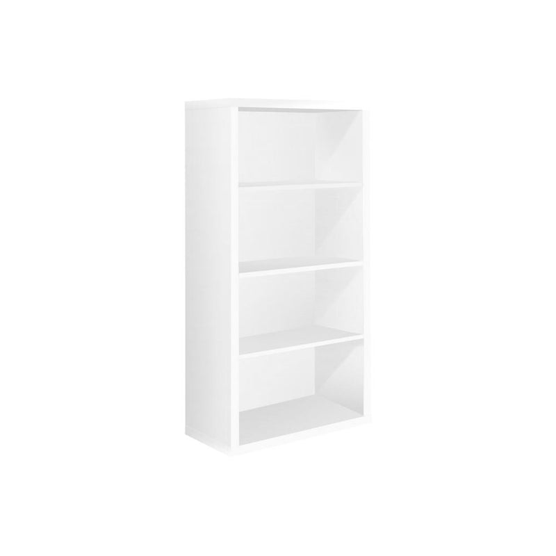 Bookshelf, Bookcase, Etagere, 5 Tier, 48H, Office, Bedroom, White Laminate