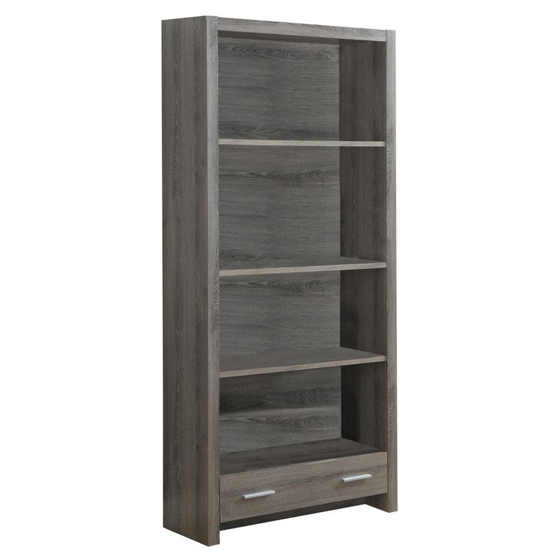 Bookshelf, Bookcase, 5 Tier, 72H, Office, Bedroom, Brown Laminate