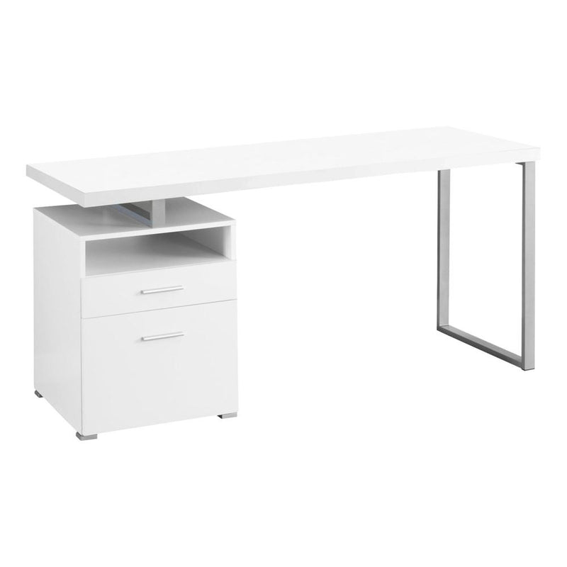 Computer Desk, Home Office, Laptop, Left, Right Set-up, Storage Drawers, 60L