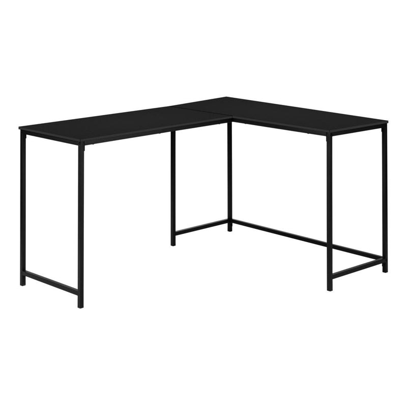 Computer Desk, Home Office, Corner, 58L, L Shape, Work, Laptop, Black Laminate