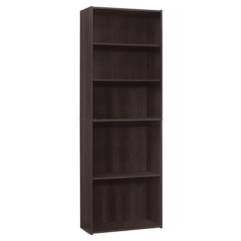 Bookshelf, Bookcase, 6 Tier, 72H, Office, Bedroom, Brown Laminate, Transitional