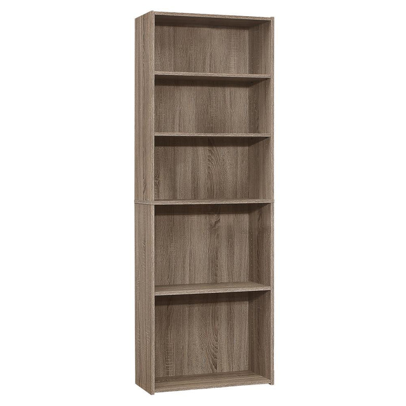 Bookshelf, Bookcase, 6 Tier, 72H, Office, Bedroom, Brown Laminate, Transitional