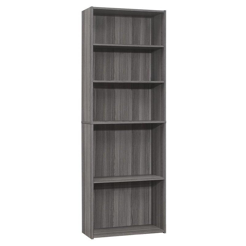 ="Bookshelf, Bookcase, 6 Tier, 72""H, Office, Bedroom, Grey Laminate, Transitio