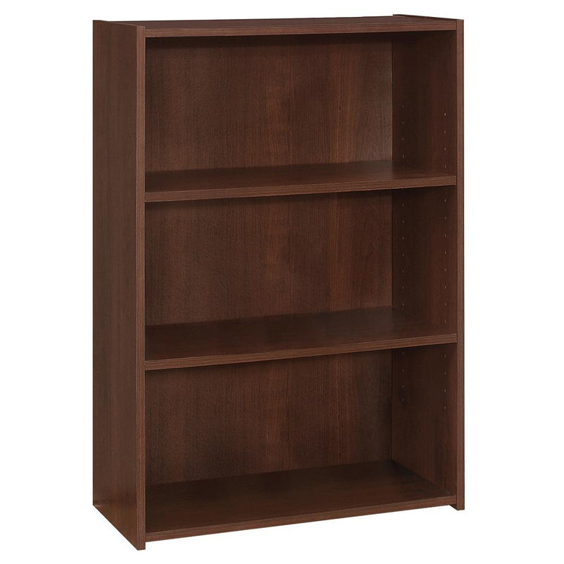 Bookshelf, Bookcase, 4 Tier, 36H, Office, Bedroom, Brown Laminate, Transitional