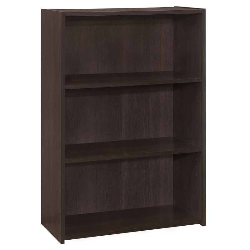 Bookshelf, Bookcase, 4 Tier, 36H, Office, Bedroom, Brown Laminate, Transitional