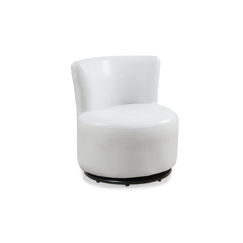 Juvenile Chair, Accent, Kids, Swivel, Upholstered, White Leather Look