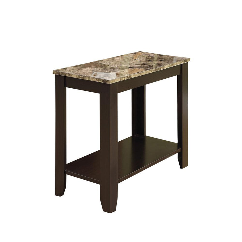 ACCENT TABLE - CAPPUCCINO / MARBLE TOP