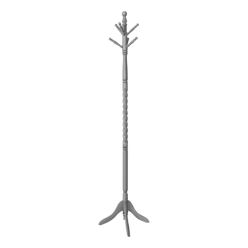 Coat Rack - 72"H, Grey Wood Traditional Style