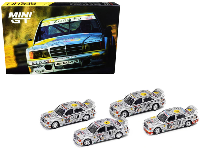 Set of 4 pieces Mercedes Benz 190E 2.5-16 Evolution II Guia Race of Macau (1992) 1/64 Diecast Model Cars by True Scale Miniatures