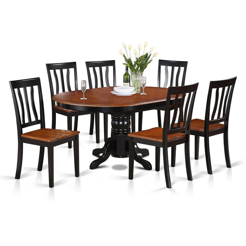 7  Pc  Dining  room  set-Oval  Table  with  Leaf  and  6  Dining  Chairs