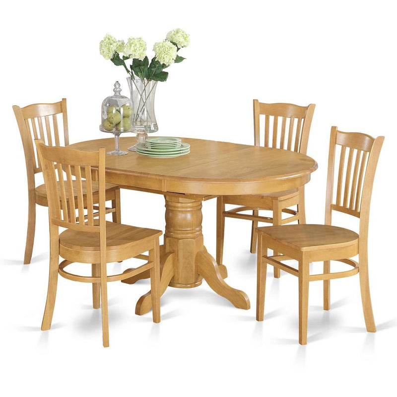 5  Pc  Dining  room  set  for  4-  Table  with  Leaf  and  4  Dining  Chairs.