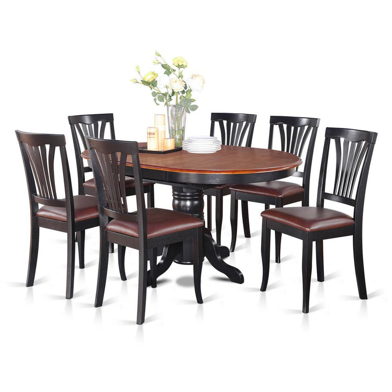 7  Pc  Dining  room  set-Oval  Table  with  Leaf  and  6  Dining  Chairs