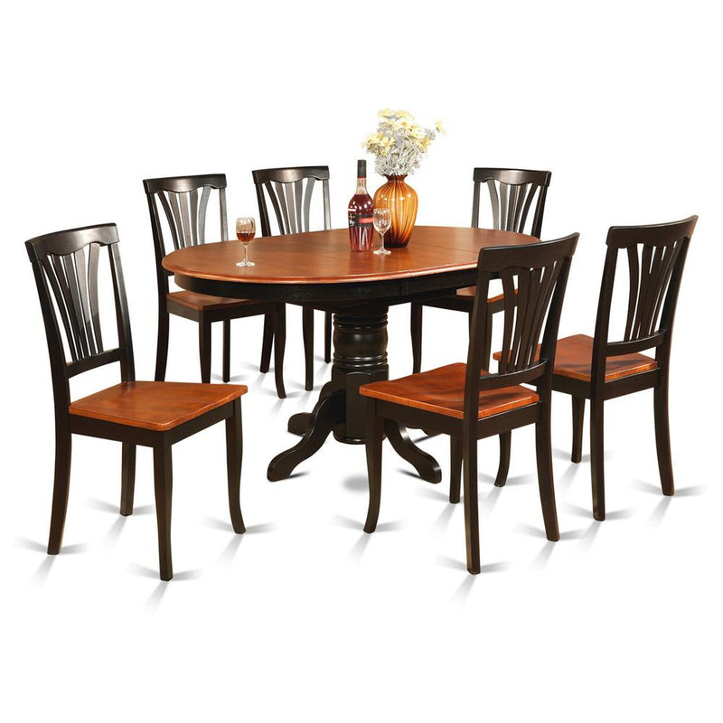 7  Pc  Dining  room  set-Oval  Table  with  Leaf  and  6  Dining  Chairs.