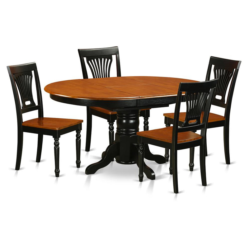 AVPL5-BCH-W Dining set - 5 Pcs with 4 Wood Chairs