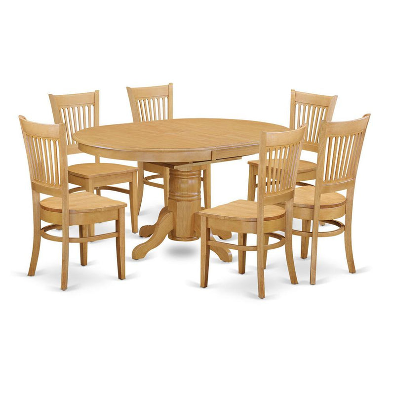 7  PC  Dining  room  set  for  6-Table  with  Leaf  and  6  Dining  Chairs.