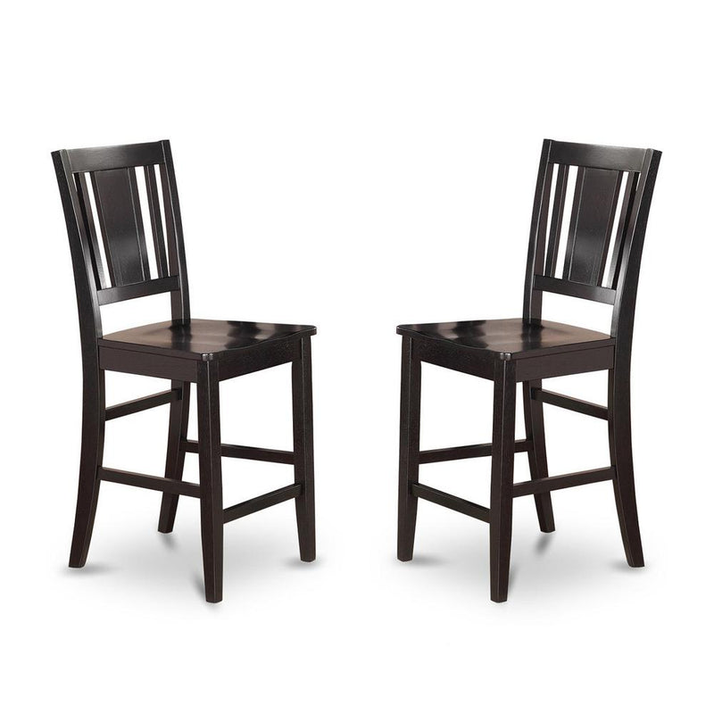 Buckland Counter Height Chair for dining room with Wood Seat in Black Finish, Set of 2