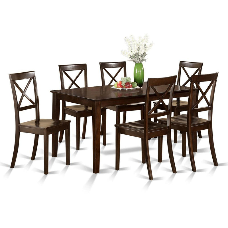 7  Pc  Dining  set-Dining  Table  and  6  Wood  Dining  Chairs