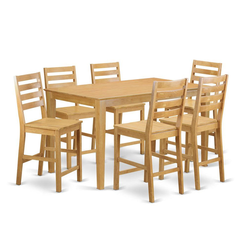 7  Pc  counter  height  set  -  high  Table  and  6  dinette  Chairs.