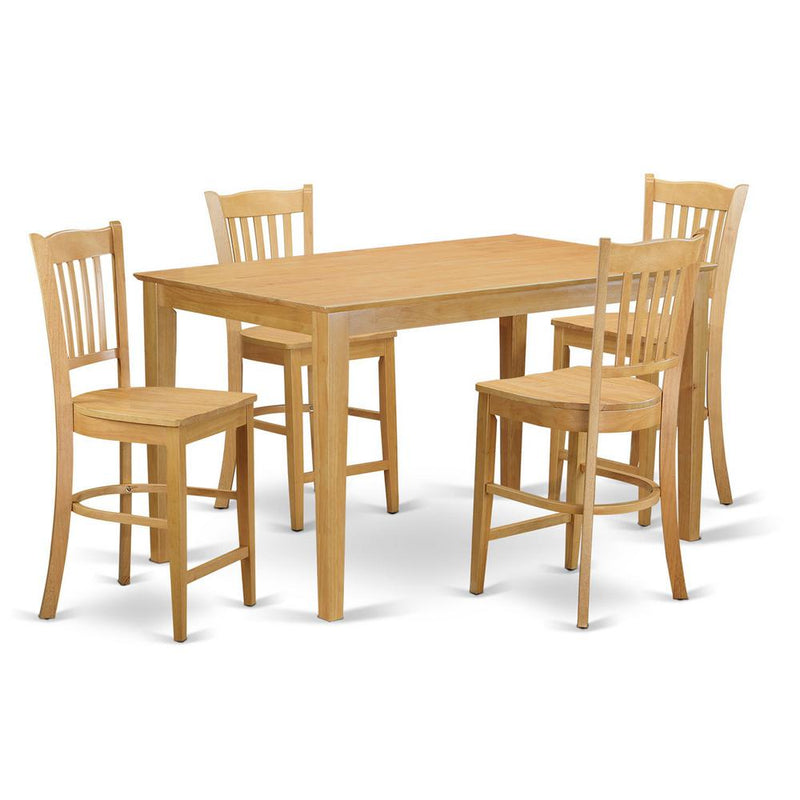 5  PC  counter  height  pub  set  -  high  top  Table  and  4  counter  height  Chairs.