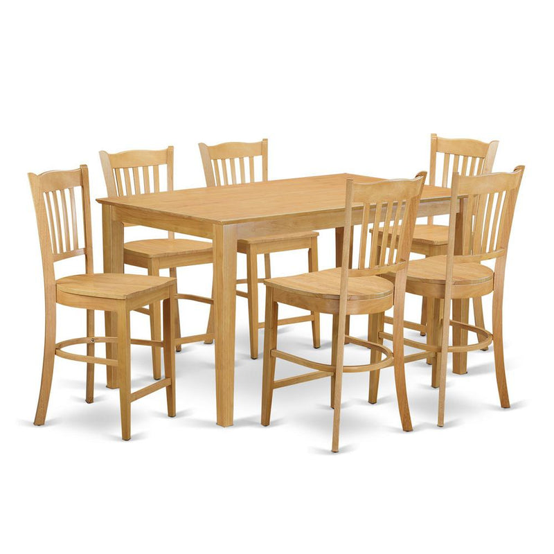 7  Pc  counter  height  pub  set  -  high  top  Table  and  6  counter  height  Dining  chair.