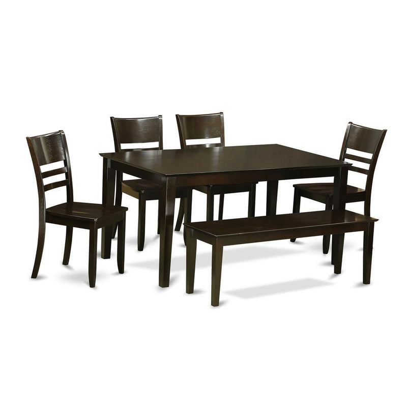 6-Pc  Dining  room  set  with  bench  -  Dining  Table  and  4  ding  room  Chairs  and  Bench