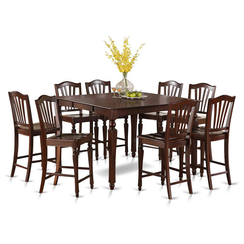 9  PC  Counter  height  Table  set-Square  gathering  Tablealong  with  8  Kitchen  counter  Chairs