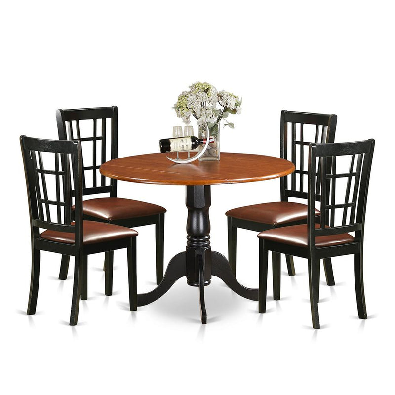 5  PC  Kitchen  Table  set-Dining  Table  and  4  Wood  Kitchen  Chairs