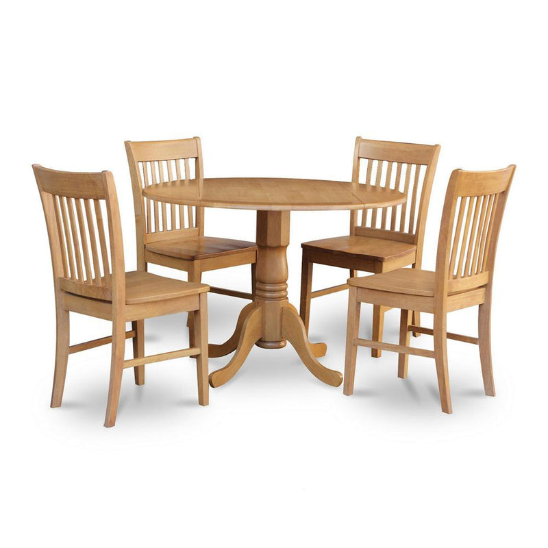 5 Pc small Kitchen Table set-round Table and 4 Dining Chairs.