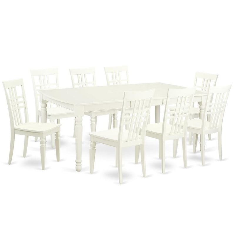 5  PC  Kitchen  Tables  and  chair  set  with  a  Dining  Table  and  8  Kitchen  Chairs  in  Linen  White