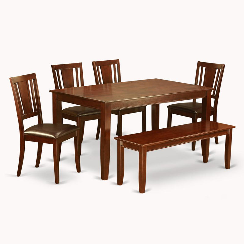 6  PC  Dining  room  set-with  bench  Kitchen  table  set  -Table  and  4  Dining  Chairs  and  Bench